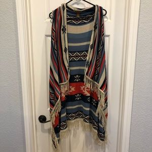 Aztec print Poncho